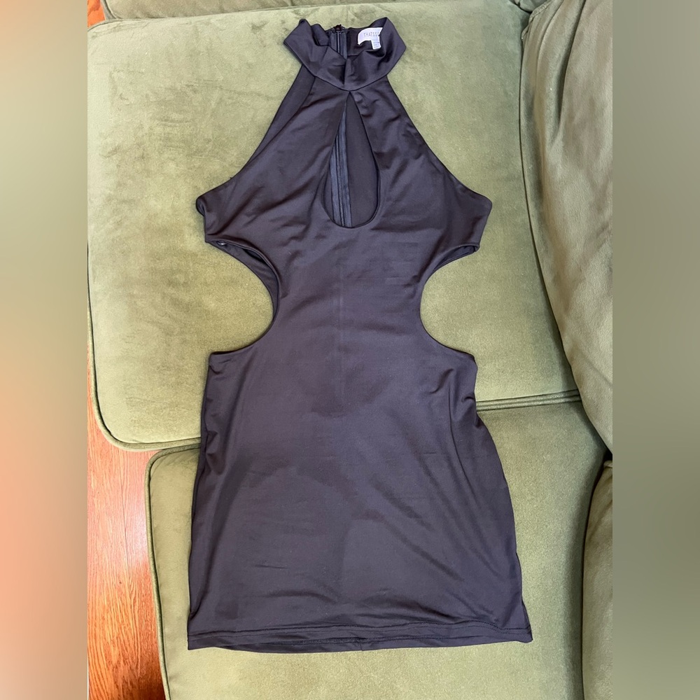 Women's Black Halter Cutout Mini Dress